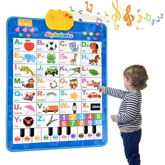Goldge Toddler Learning Toys Electronic Alphabet Poster,Electronic Alphabet Wall Chart, Toys for Ages 2-6, Blue