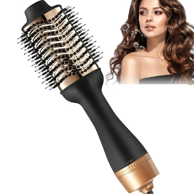 Hair Dryer and Blow Dryer Brush in One, 4 in 1 Hair Dryer and Styler Volumizer with Negative Ion Anti-frizz Ceramic Titanium Barrel Hot Air Straightener Brush for All Hair Types