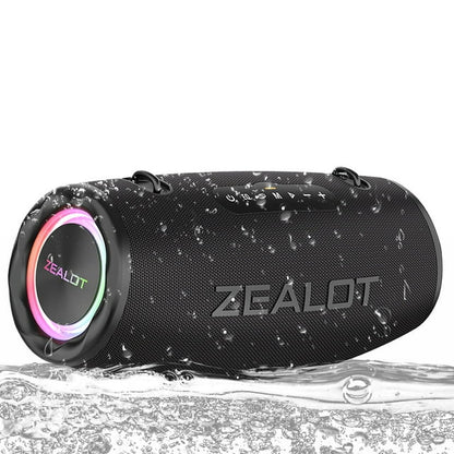 Zealot bluetooth speaker,IPX6 Outdoor speakers waterproof wireless, 80W high volume, deep bass, Bluetooth 5.3, LED light, wireless stereo pairing, 30 hours of playback time, suitable for home/outdoor